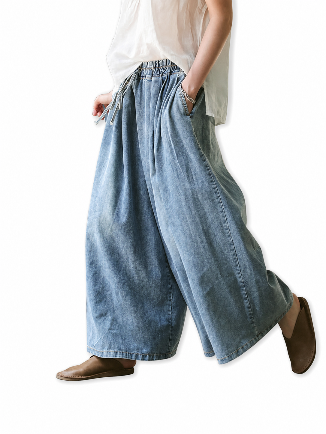 Light Blue Palazzo Pants with an Elastic Waist included items 2