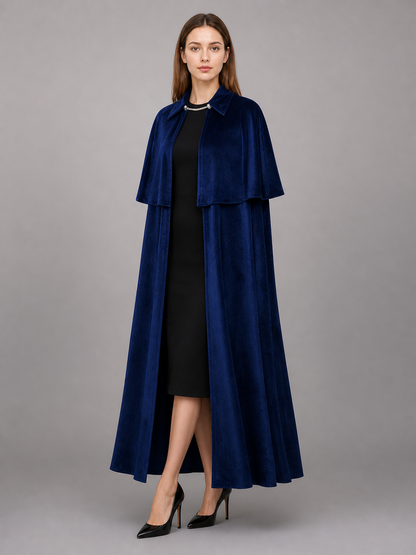 Long Dark Navy Blue Carnival Cloak