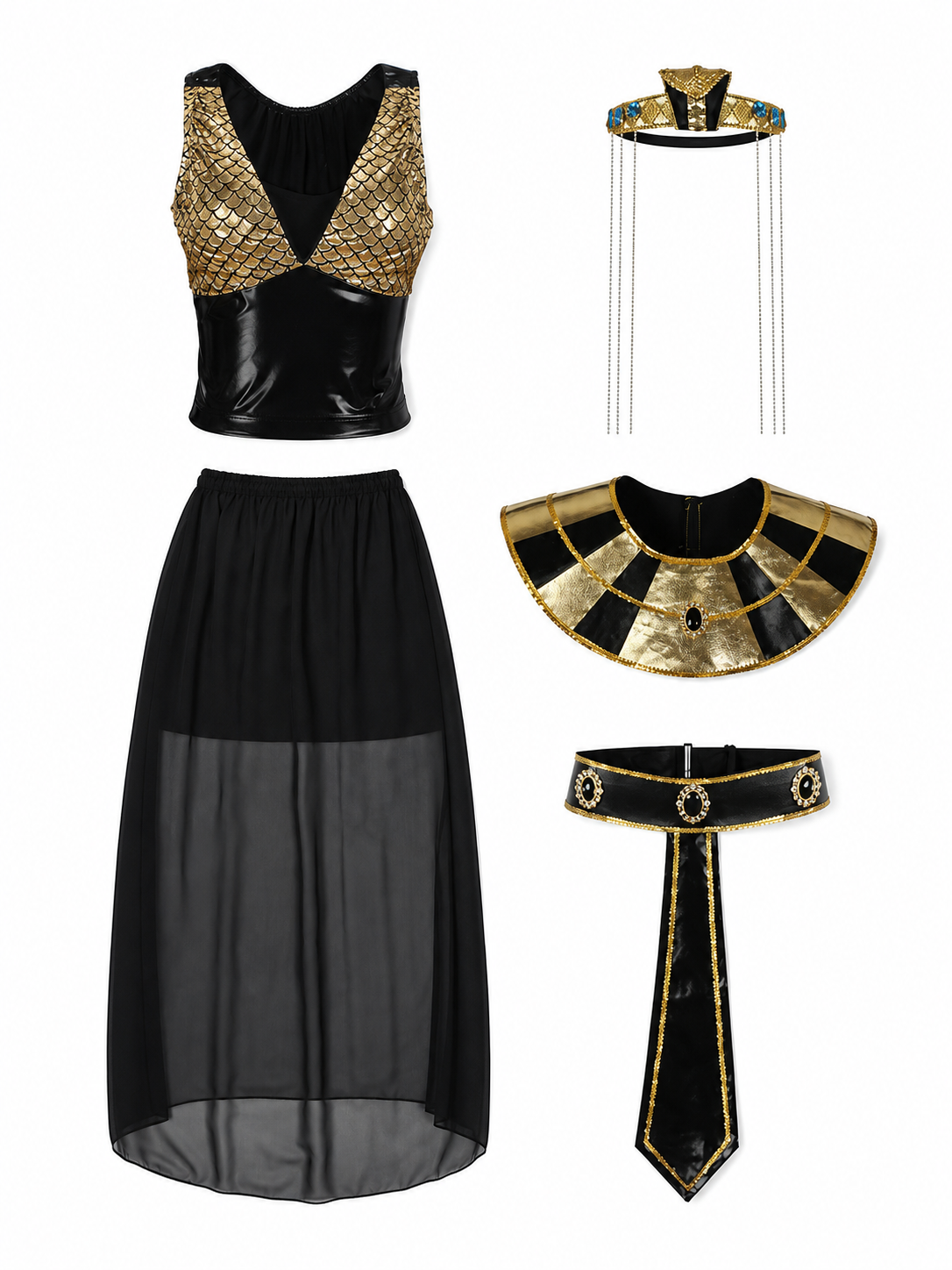 Cleopatra Costume, Egyptian Look, Set