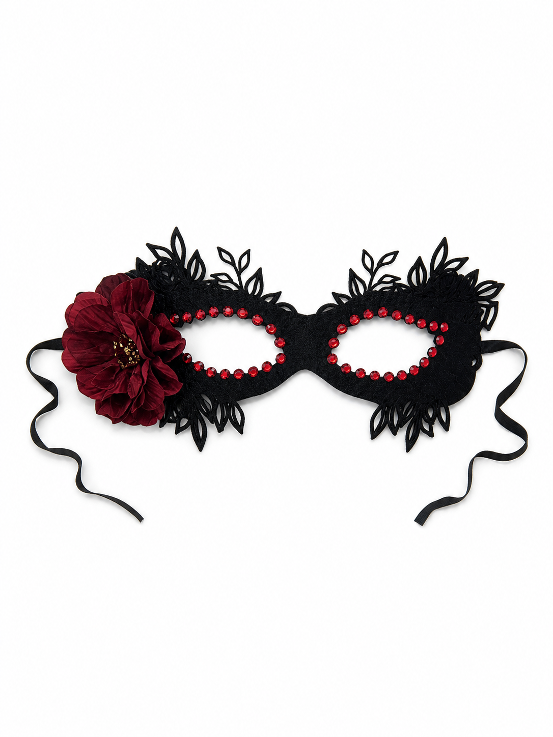 Masquerade Eye Mask with Rose, Gothic Style
