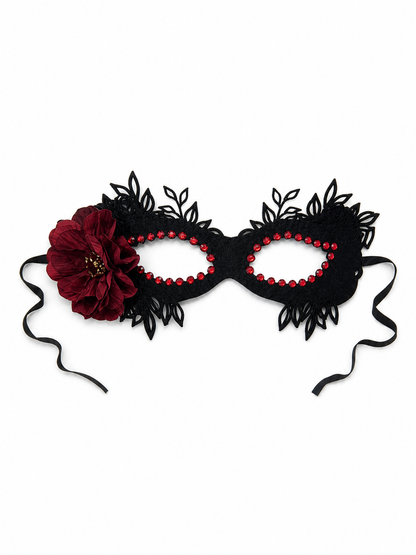 Masquerade Eye Mask with Rose, Gothic Style