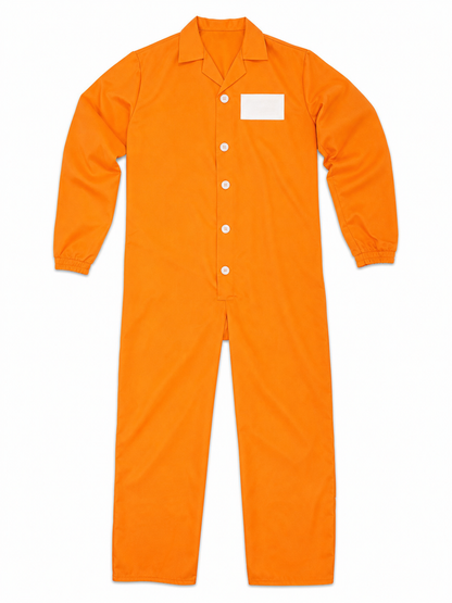 Orange long-sleeve jumpsuit with chest patch product view 40