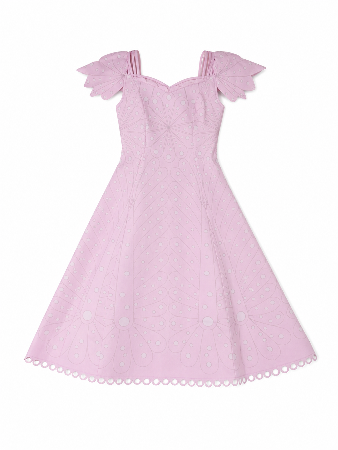 Pink Cosplay Dress with Bow and Pattern