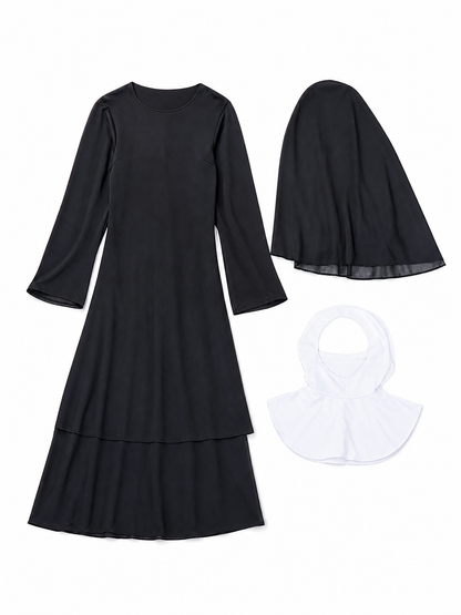 This nun costume is designed for an expressive themed look and is suitable for