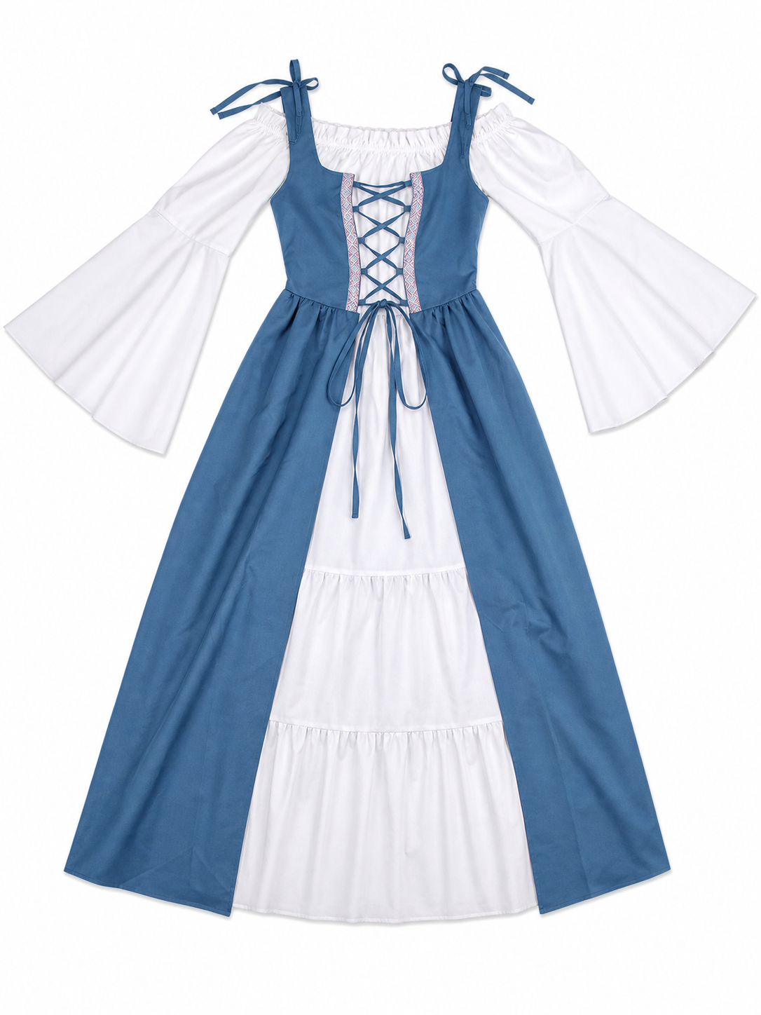 Medieval-Style Dress with a Square Neckline