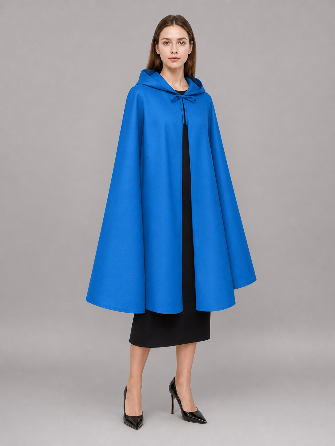 Bright Blue Zip-Up Hooded Raincoat
