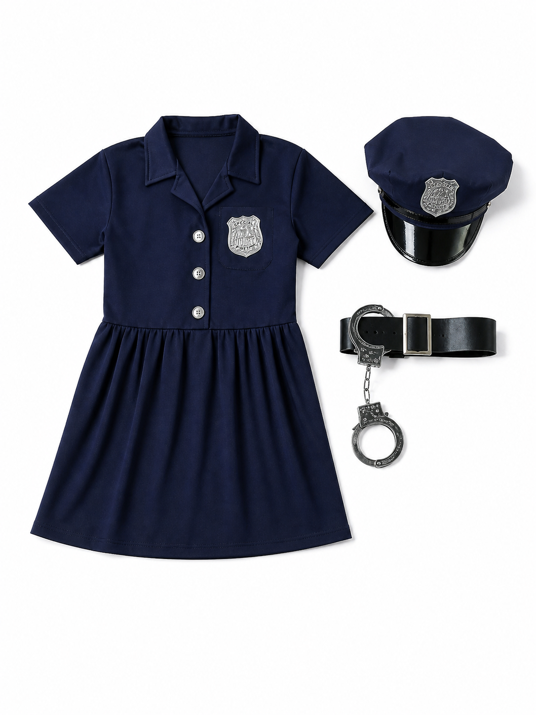 Carnival Police Uniform Dress with Cap included items