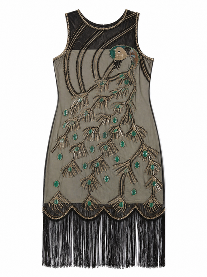 Gatsby-style dress with fringe and sequins