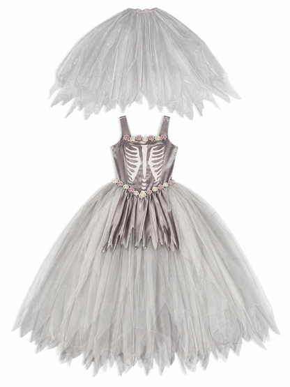 Gothic Skeleton Costume Dress for Halloween