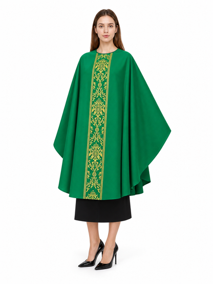 Green Hooded Carnival Cloak for Cosplay