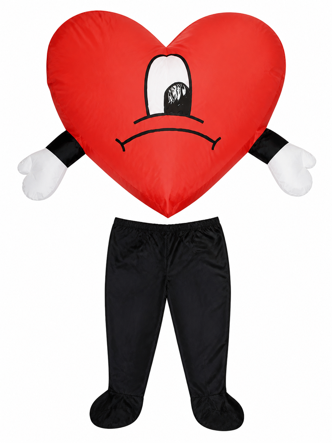 Red Heart Plush Toy with a Sad Face