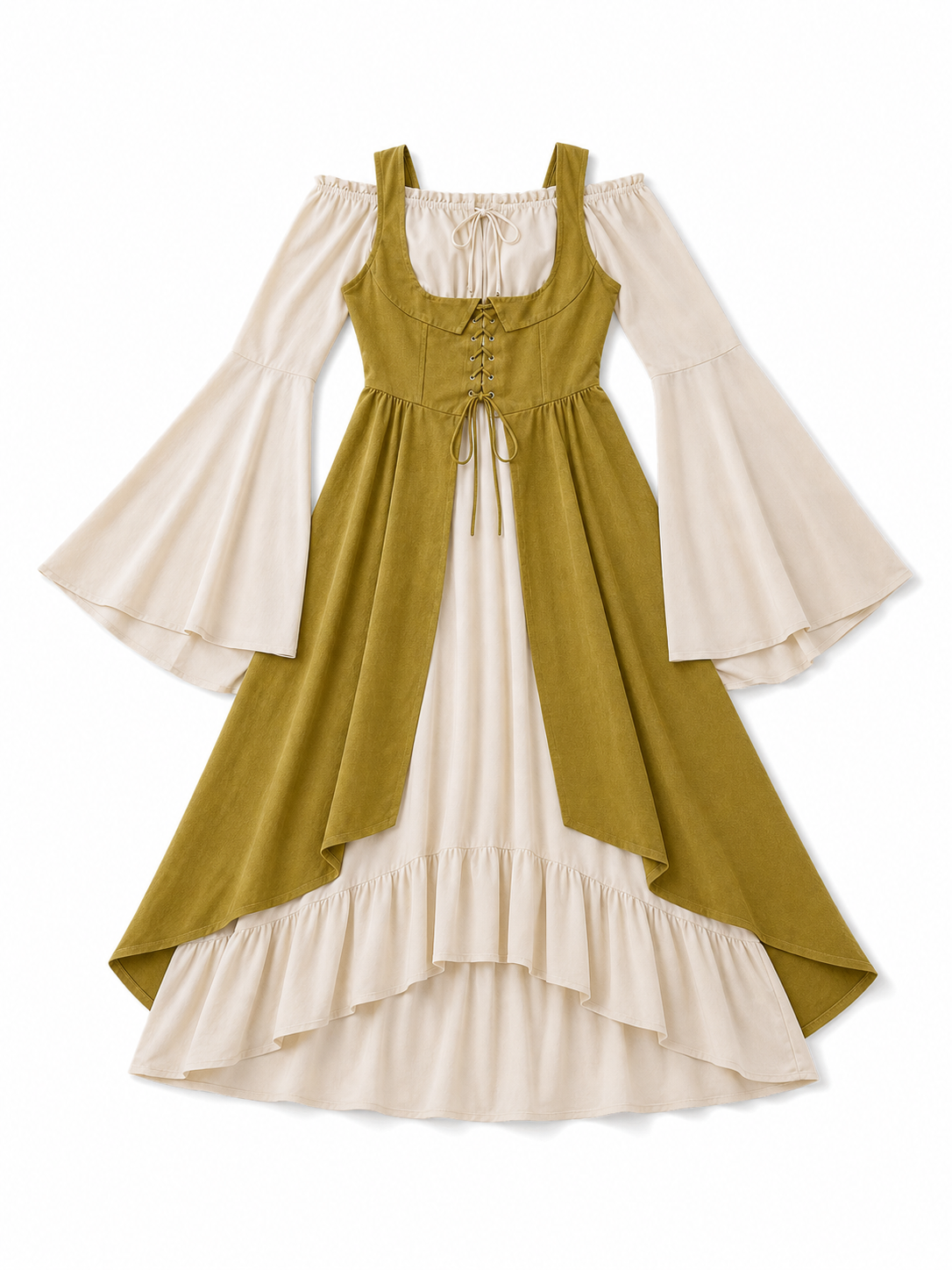Renaissance-Style Costume Dress with Lacing