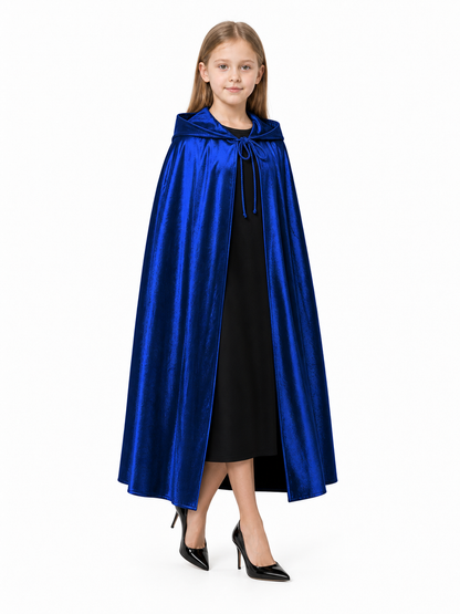 Dark Blue Hooded Costume Cape