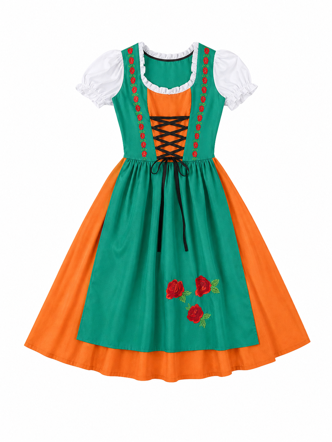 Folk-Style Embroidered Carnival Dress