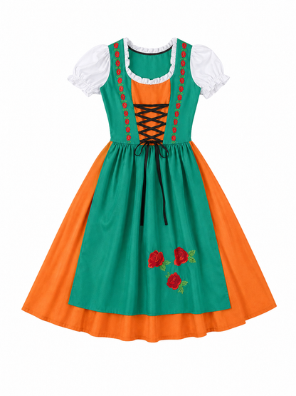 Folk-Style Embroidered Carnival Dress