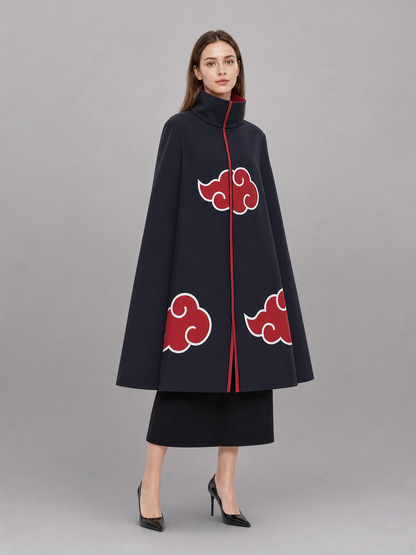 Dark Blue Carnival Cloak with Red Clouds