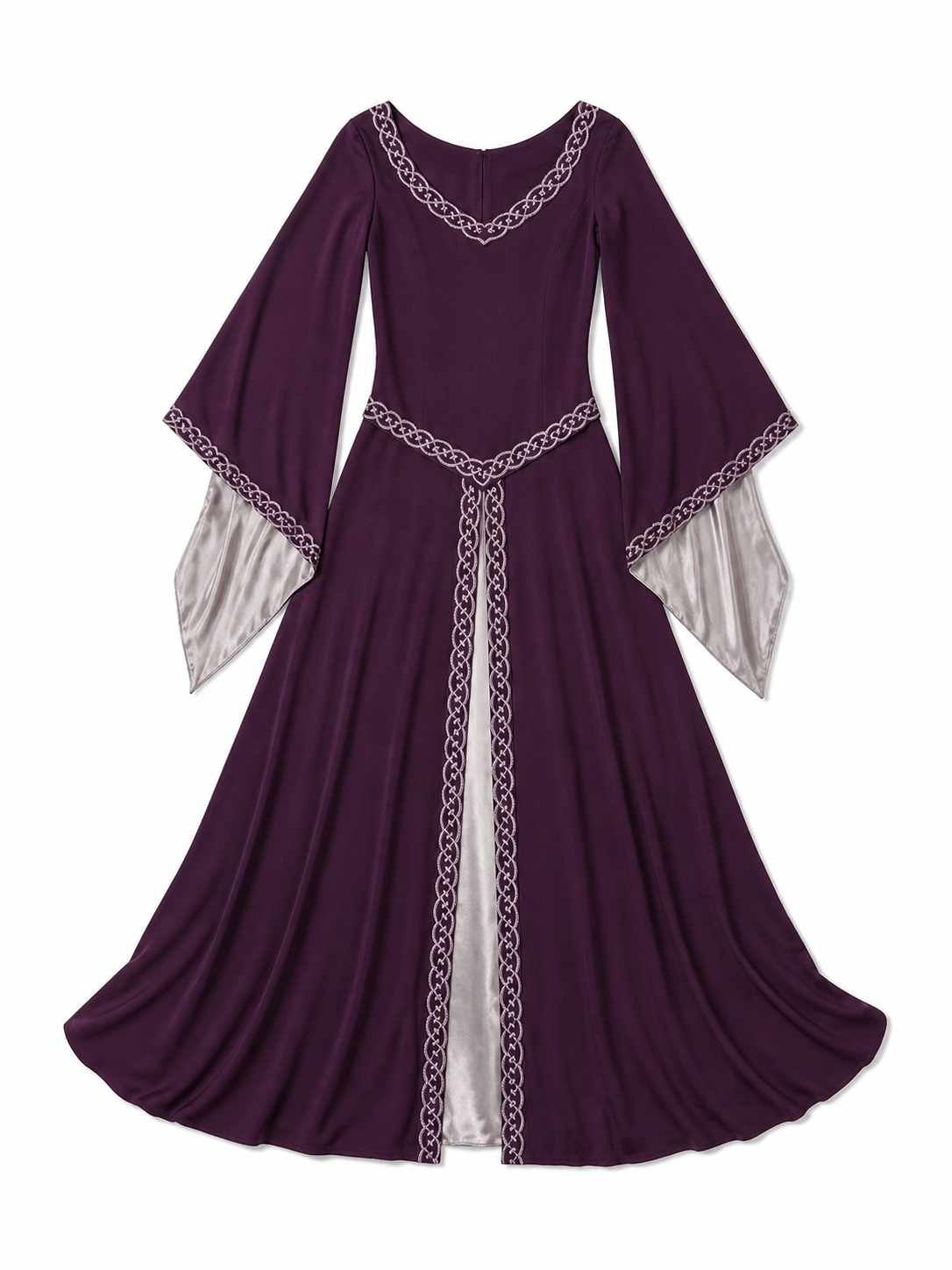 Long Fantasy-Style Dress with Bell Sleeves