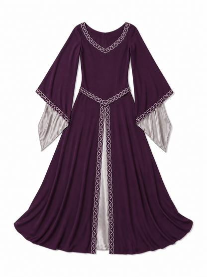 Long Fantasy-Style Dress with Bell Sleeves