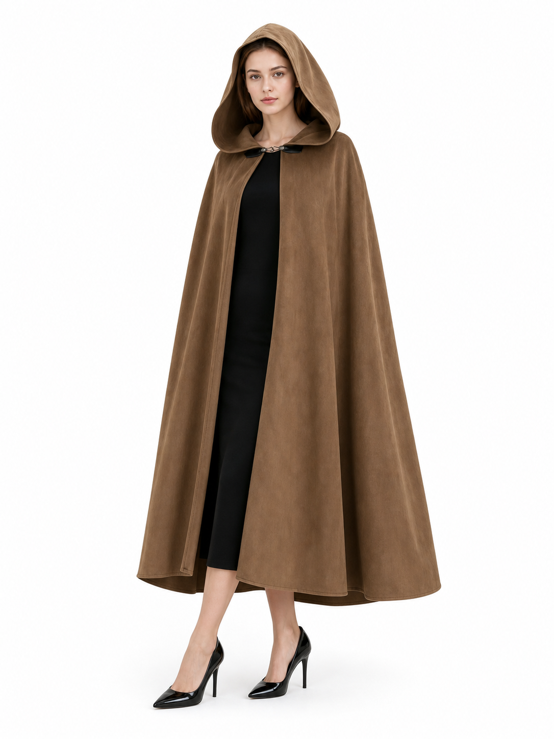 Brown Hooded Costume Cloak