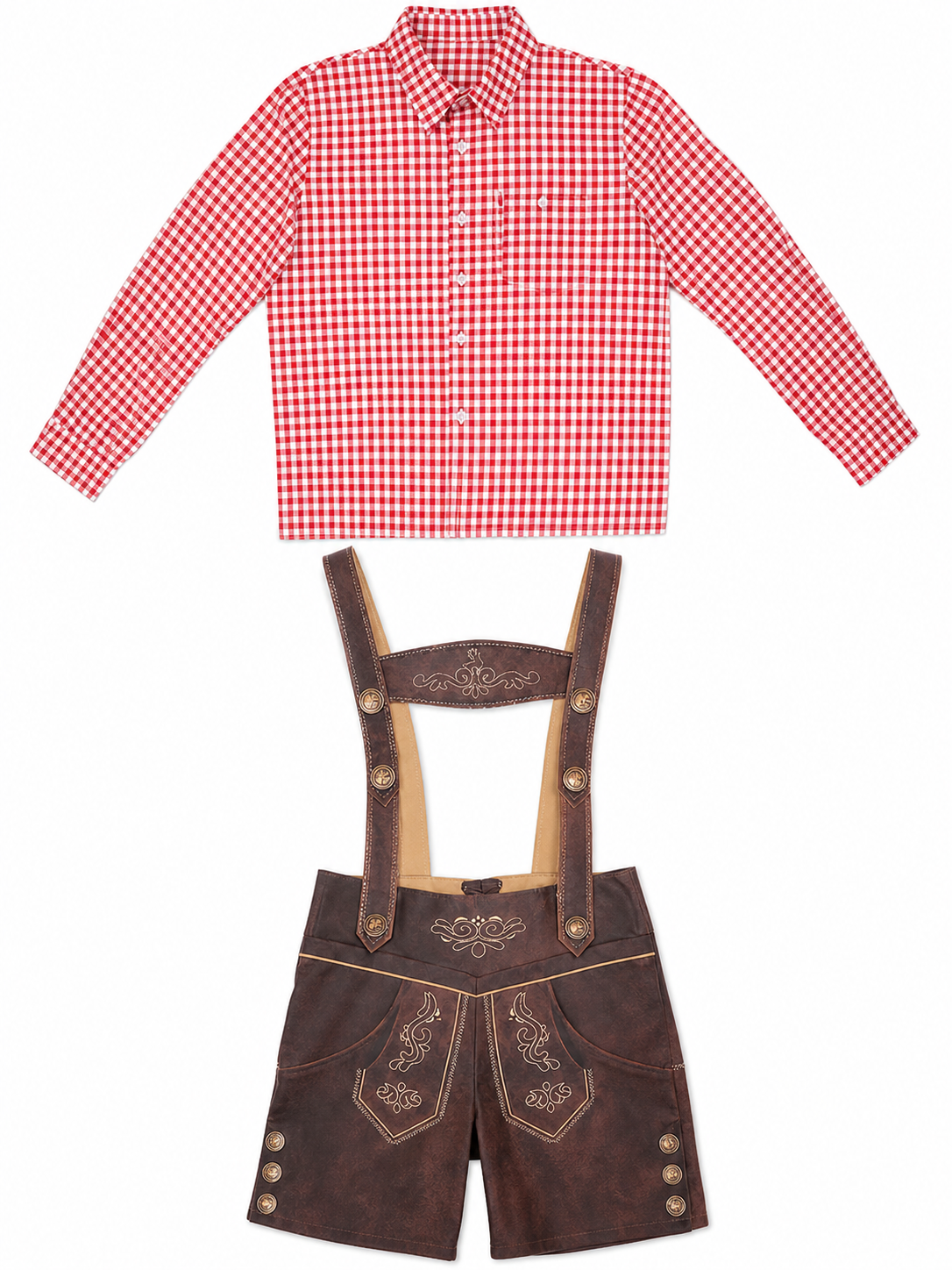 Red and White Checkered Shirt for Oktoberfest