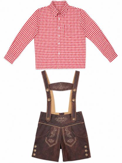 Red and White Checkered Shirt for Oktoberfest