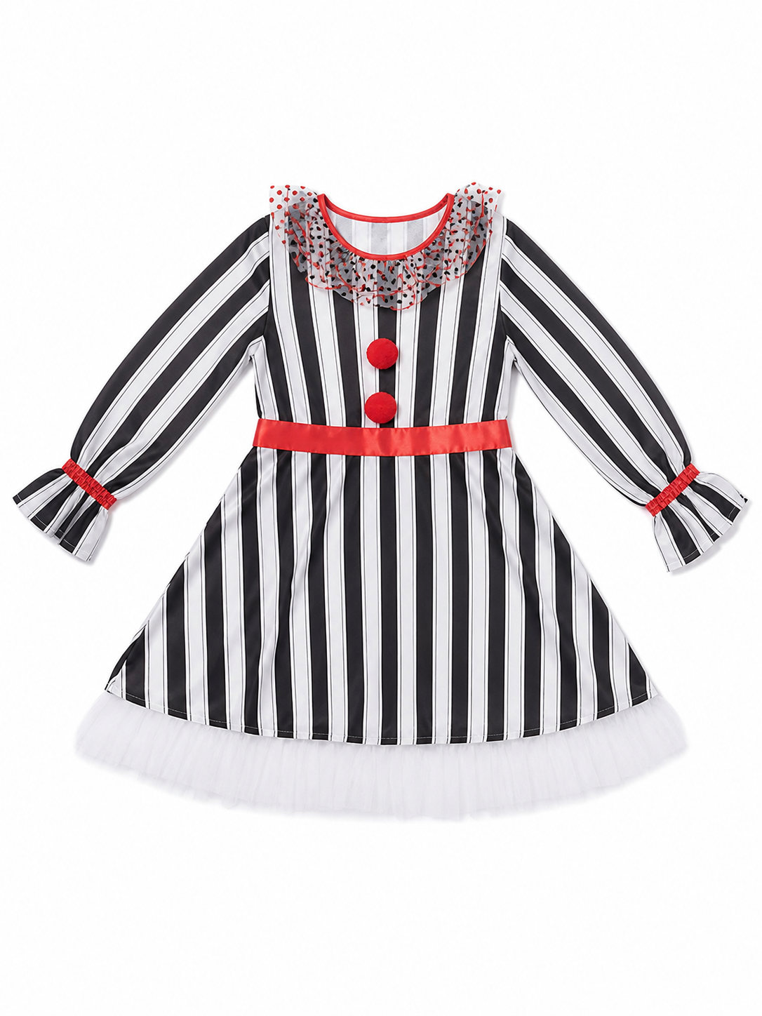 Halloween Striped Clown Costume