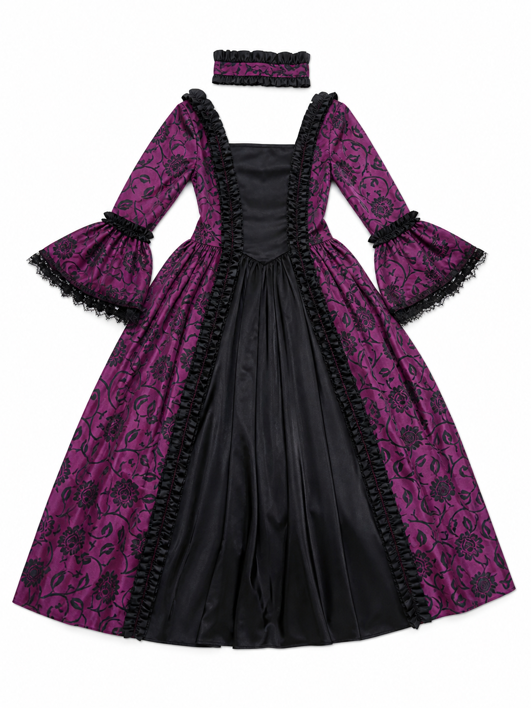 Gothic Victorian Dress with Flared Sleeves