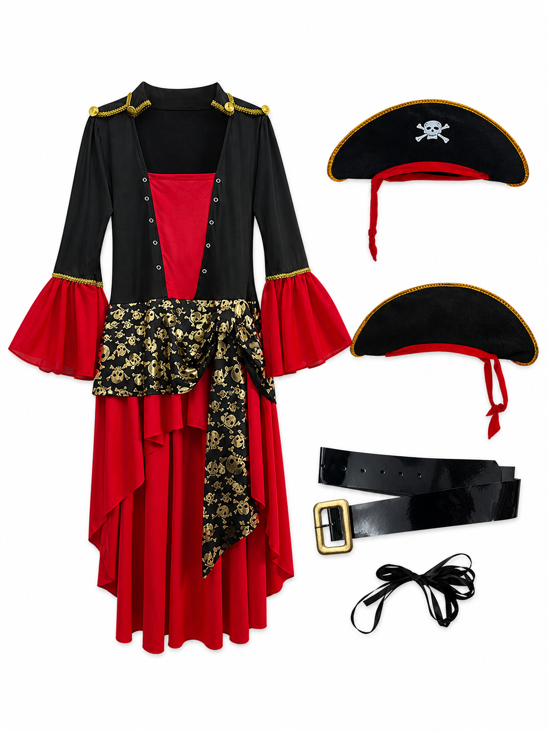Pirate Costume: Dress, Hat, and Belt for Cosplay