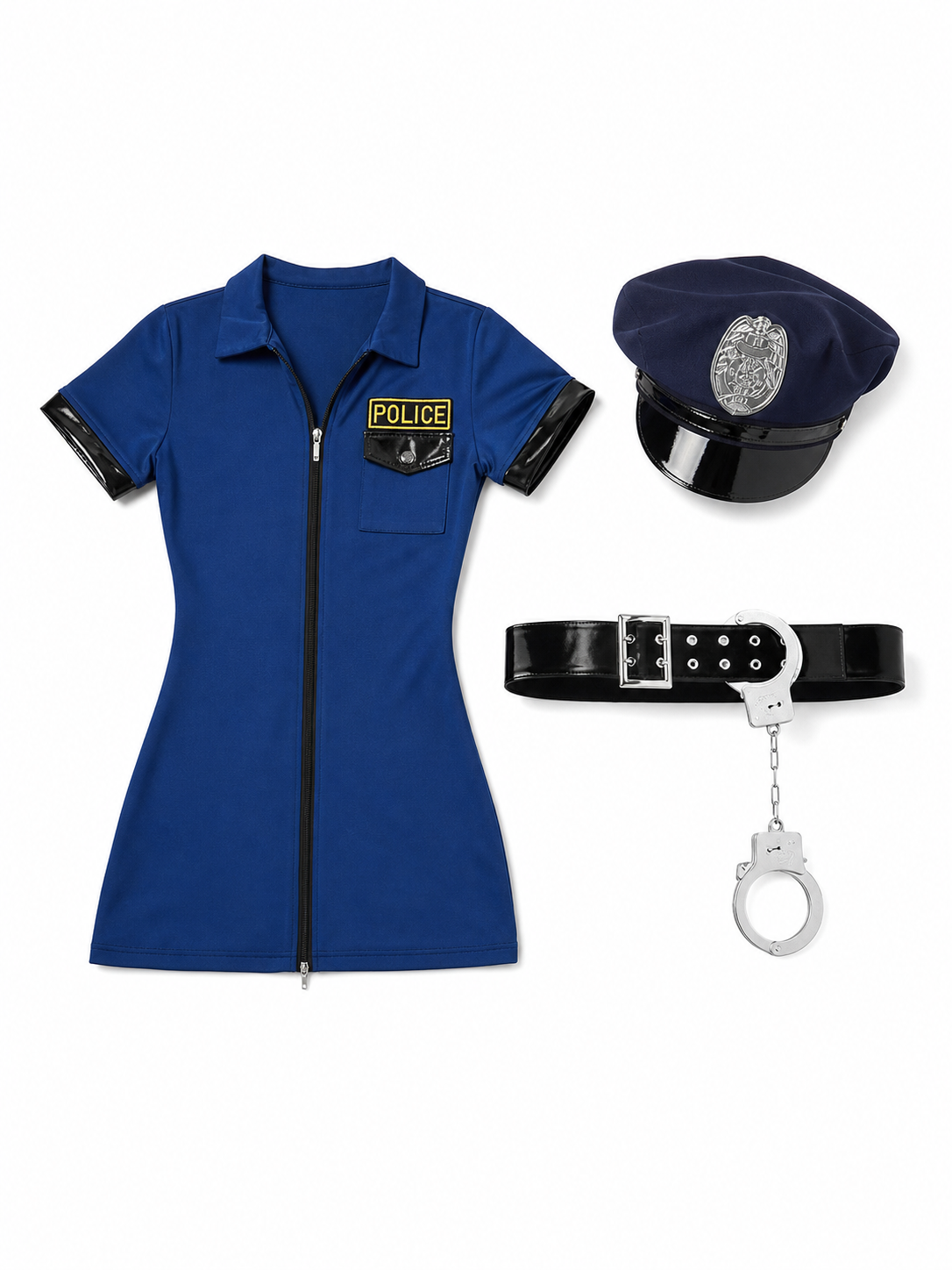 Police Costume with Shorts for Halloween Cosplay