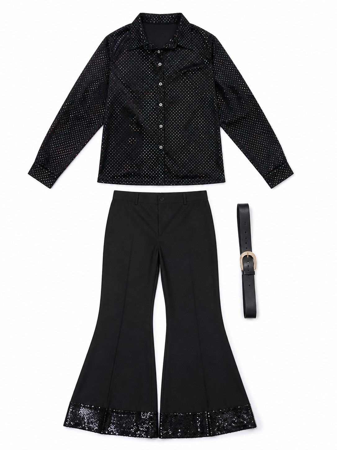 Retro 1970s Disco Costume with Shirt and Pants