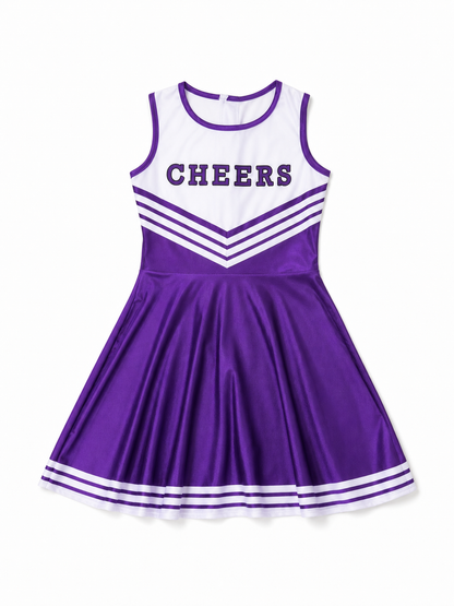 Cheerleading Costume with Pom-Poms and Knee-High Socks
