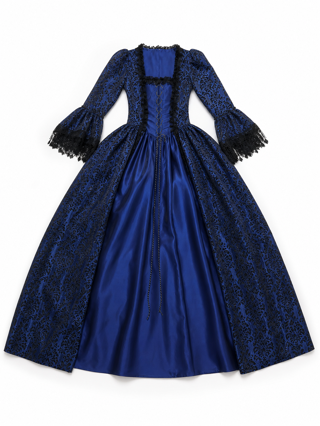Gothic Historical Dress with Flared Sleeves