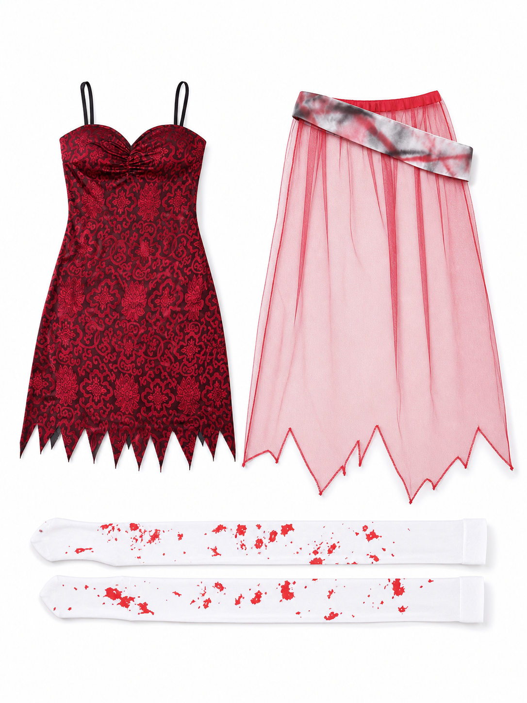 Vampire Costume with Dress and White Cape