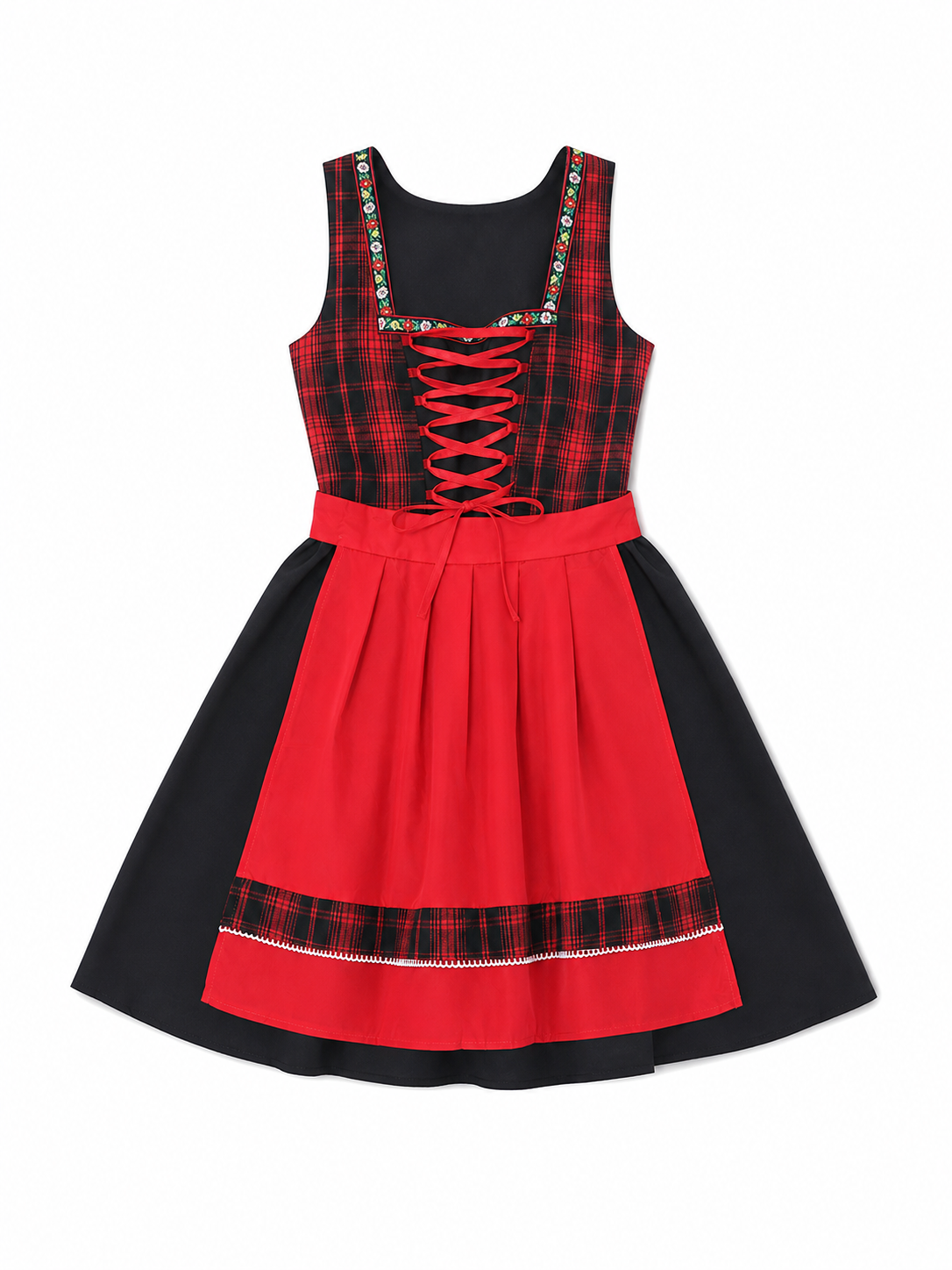 Plaid Oktoberfest-style costume dress