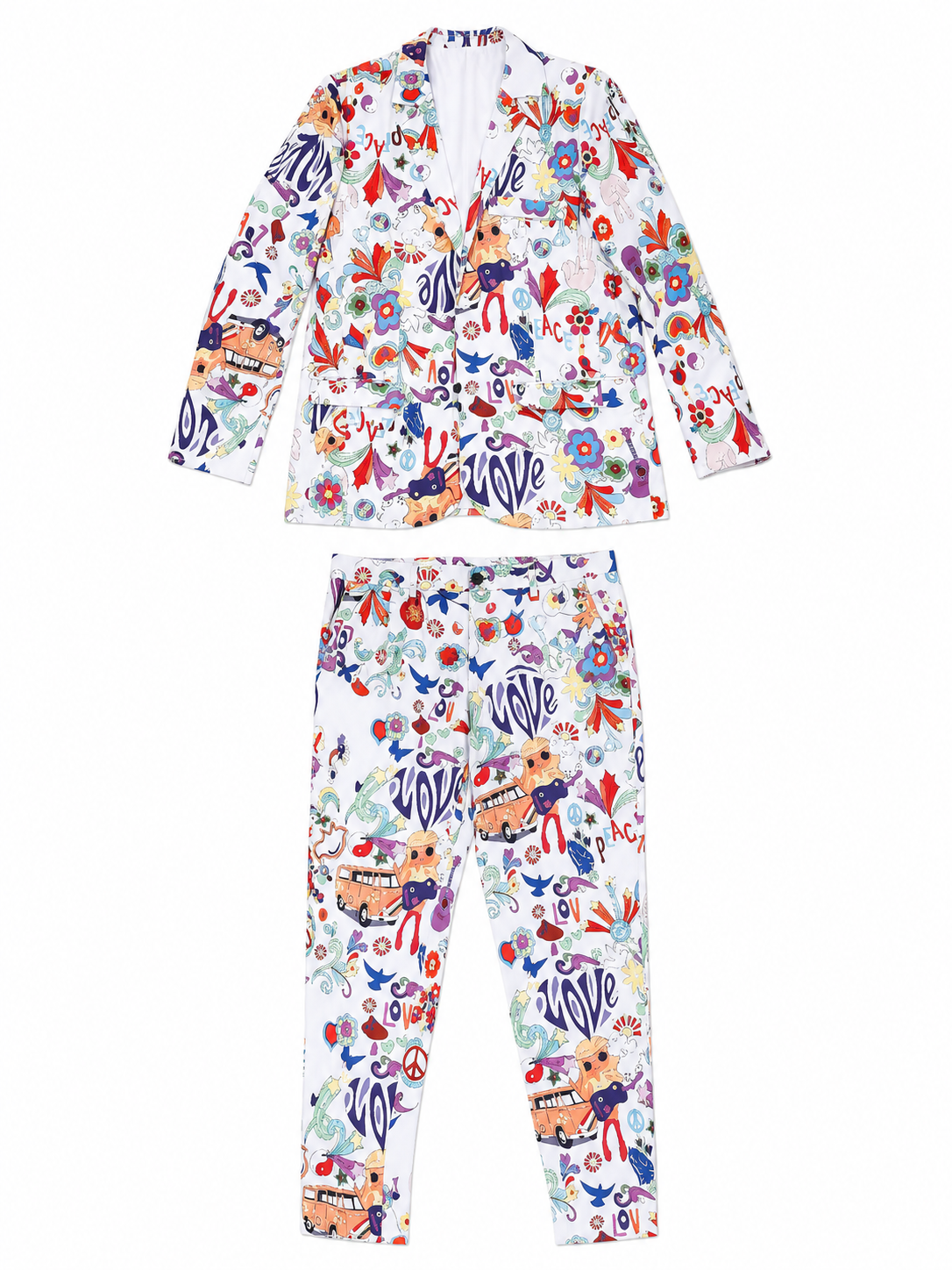 Costume with LOVE print — jacket and pants