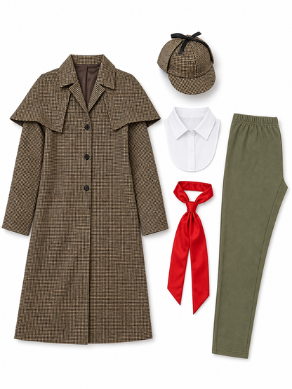 Sherlock Holmes-style detective costume with cap