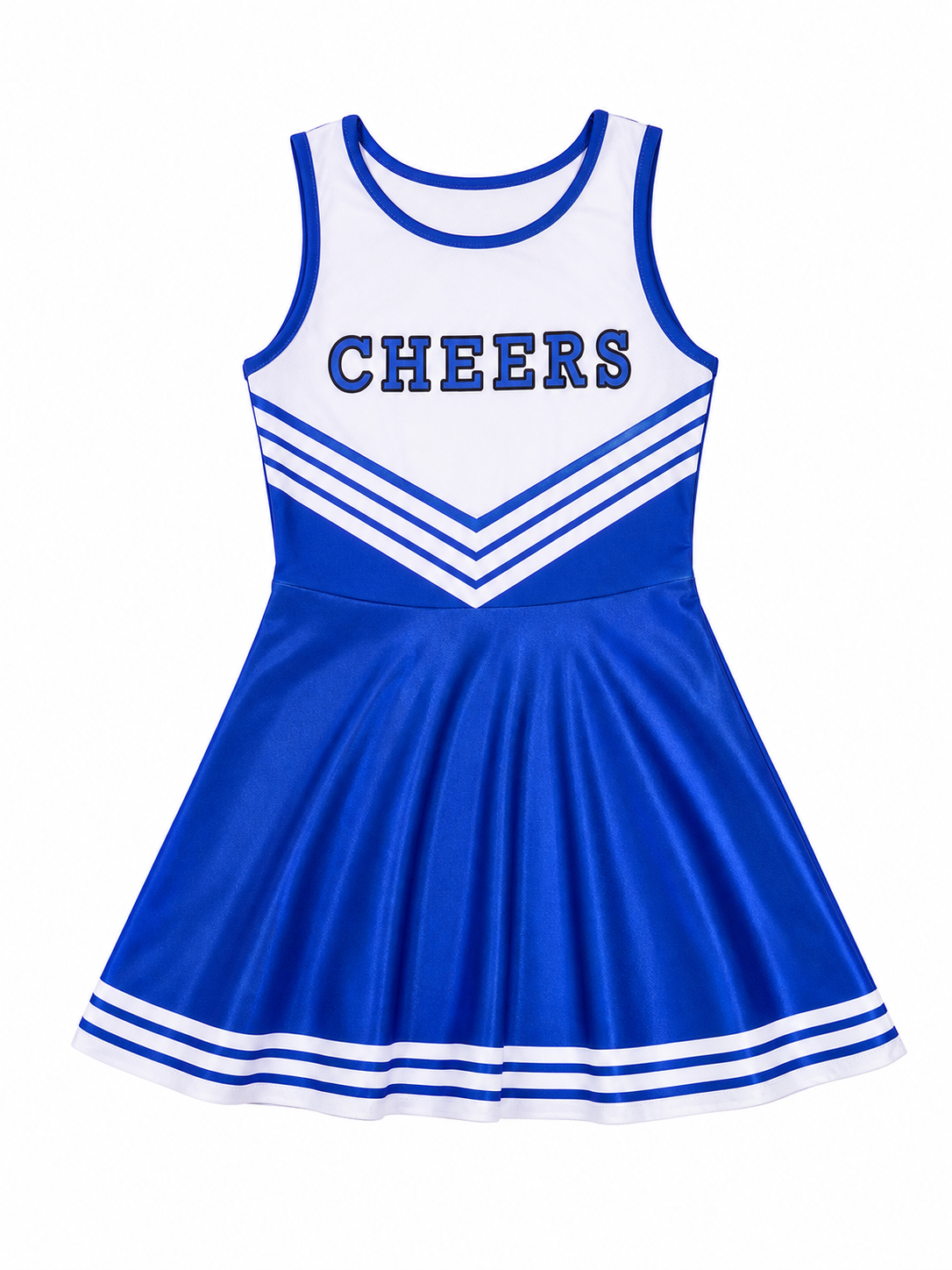 Cheerleading Costume with Pom-Poms and Knee-High Socks
