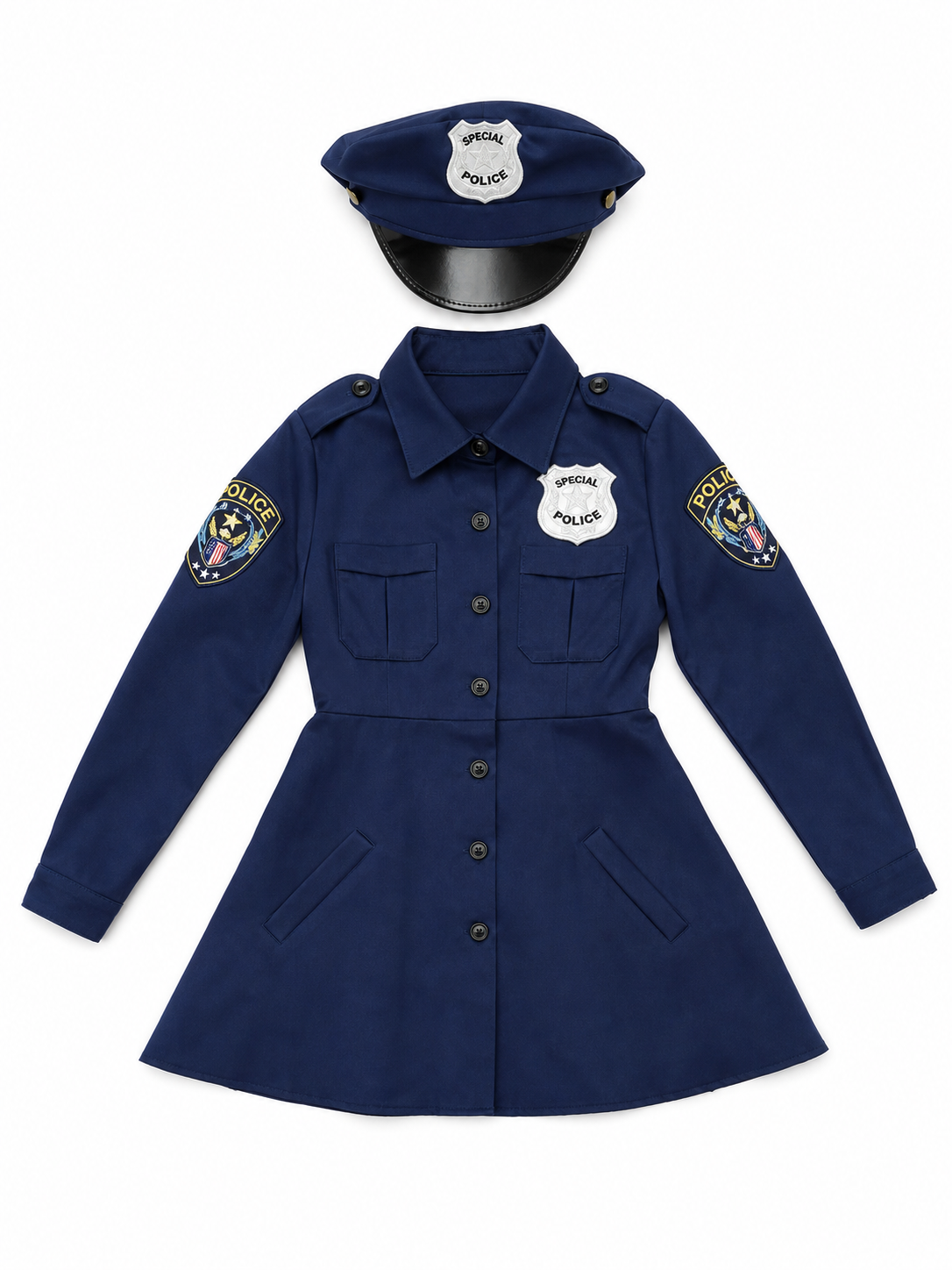 Police Costume Dress with Cap