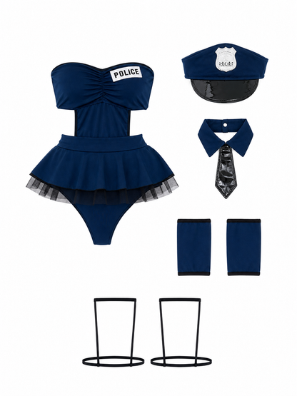 Police Costume with Short Skirt and Cap included items