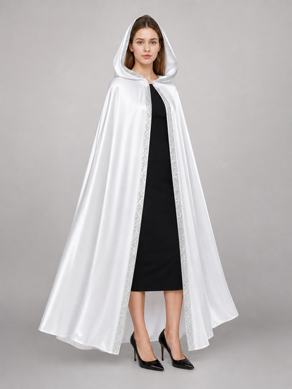 White Hooded Costume Cape, Medieval