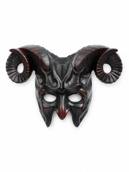 Black ram horn carnival mask product view 35