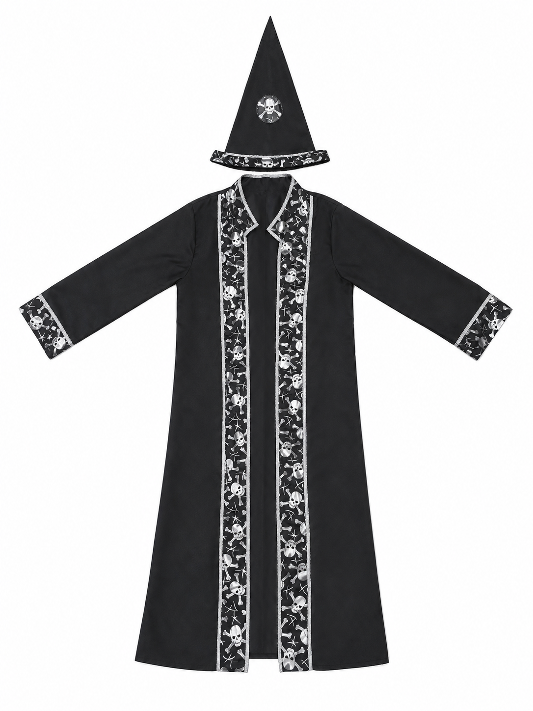 Costume with Black Robe, Hat, and Beard included items