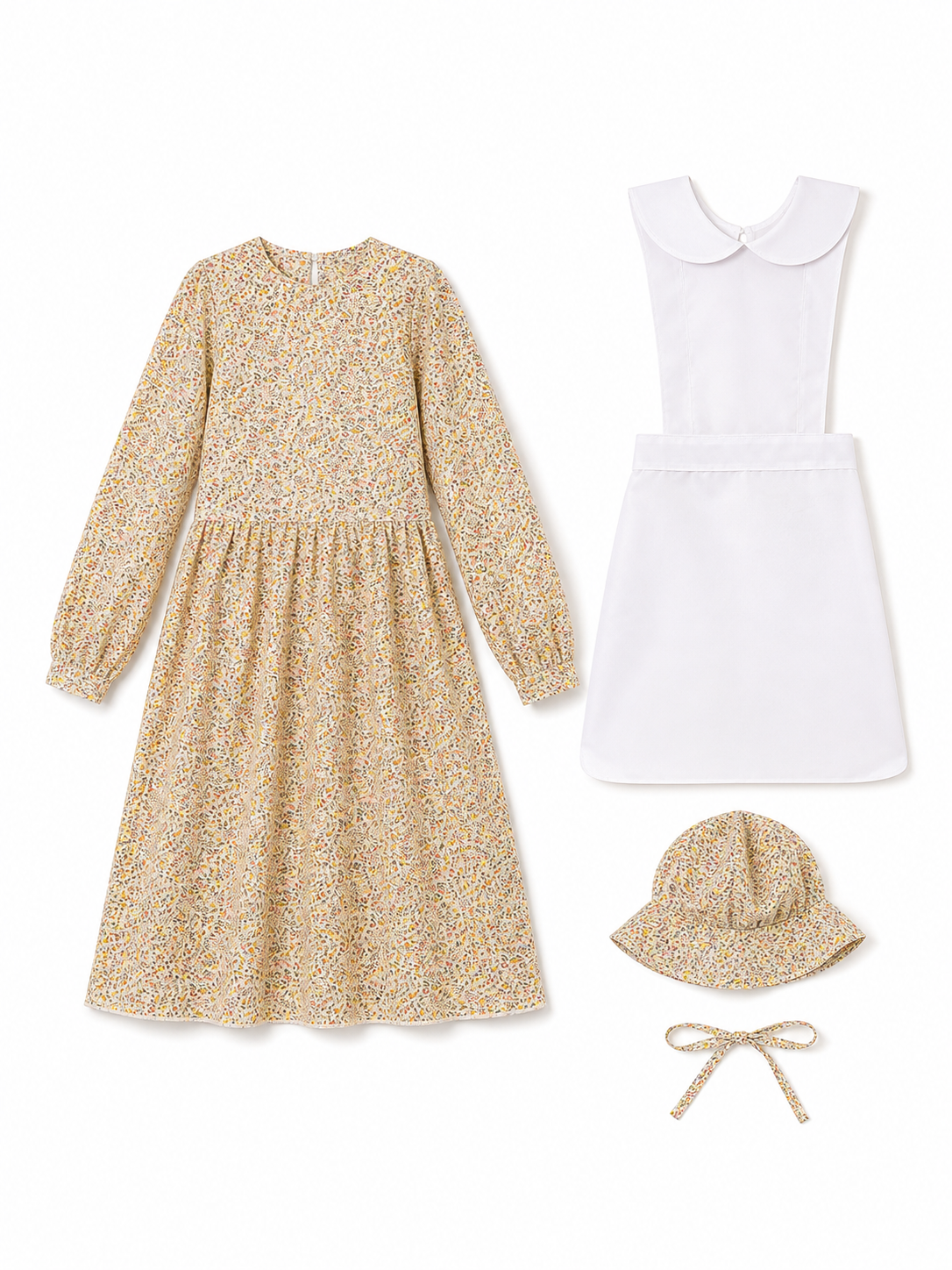 Cosplay Dress with Apron and Floral Print included items