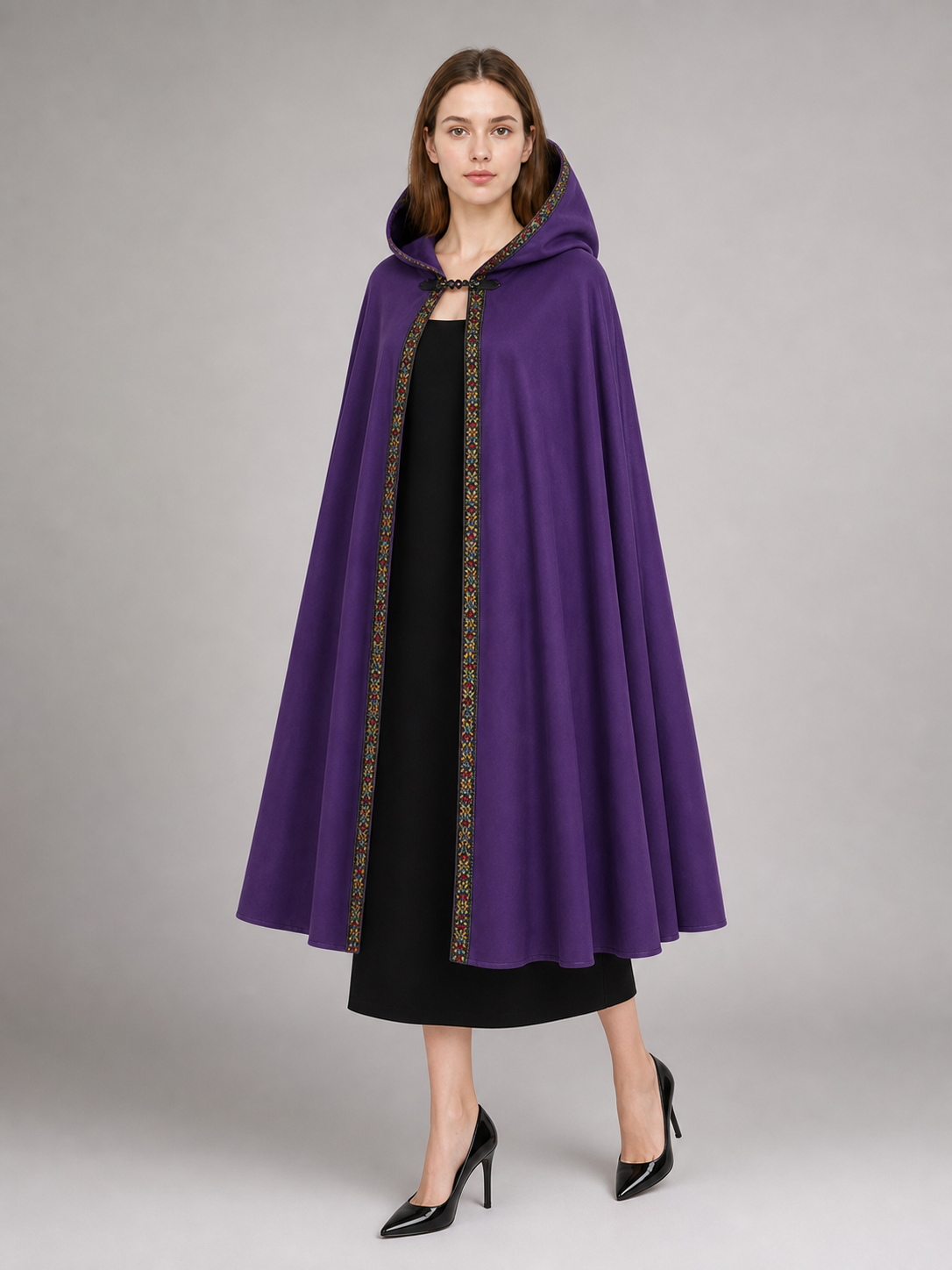 Purple Hooded Velvet Costume Cape product view 61