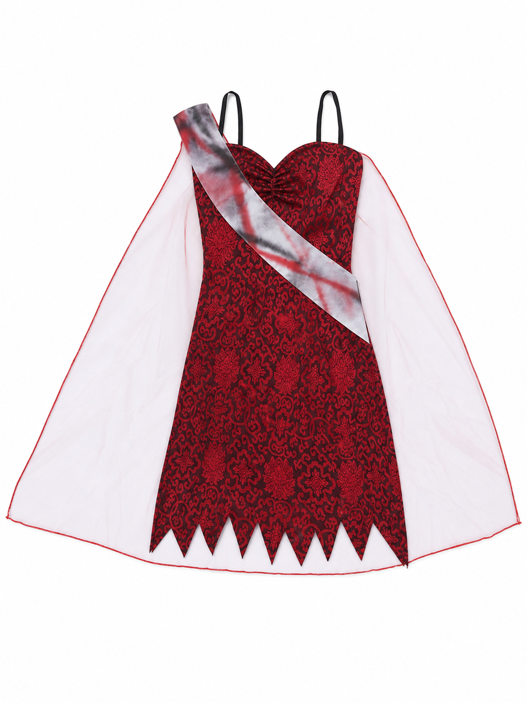 Costume with Dress, Sheer Cape, and Ribbon included items