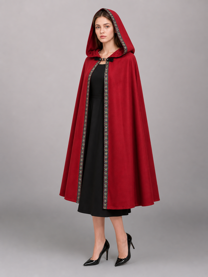 Red Hooded Carnival Cloak for Cosplay