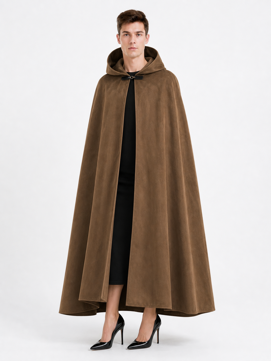 Brown Hooded Costume Cloak