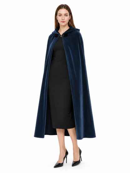 Dark Blue Hooded Costume Cloak