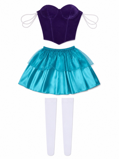Carnival dress with a sweetheart neckline and ruffles