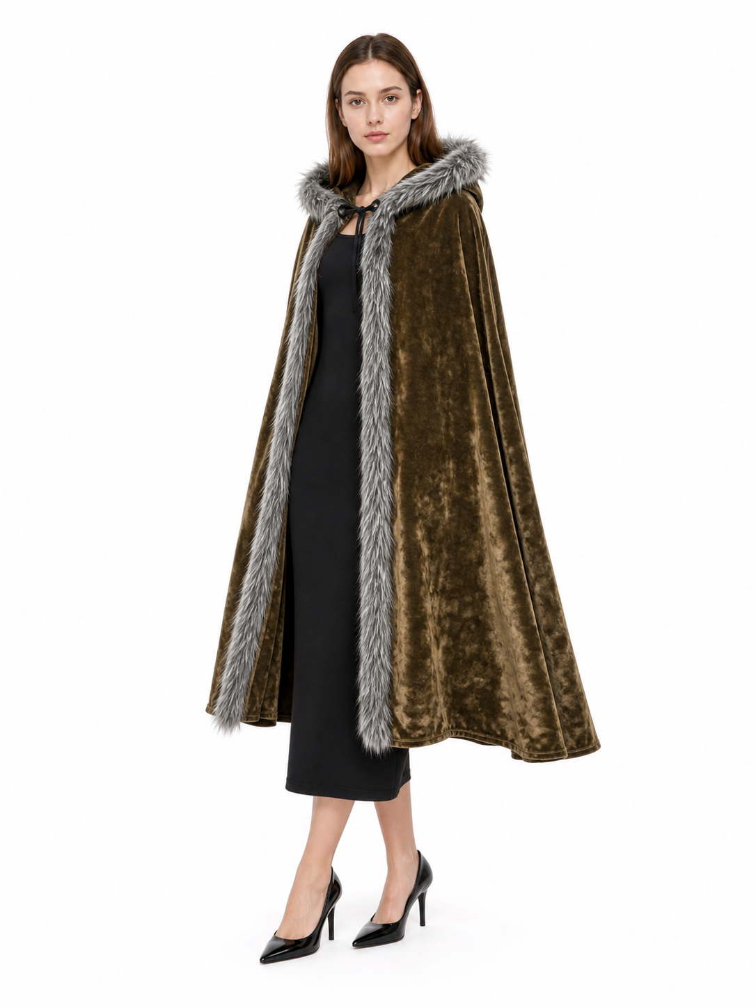 Brown Carnival Cloak with Hood